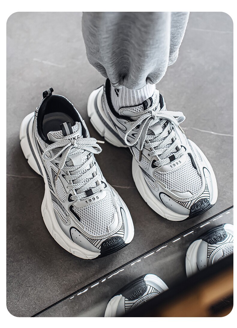 Men's Summer Breathable Trendy Versatile Youth Mesh Sneakers, Casual Running Thick-soled Height-increasing Dad Shoes_vogvips.com