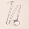 Pendant handmade heart shaped, double-sided crystal necklace, with gem, simple and elegant design