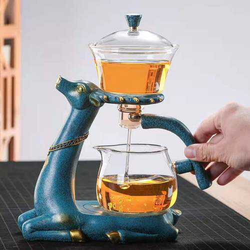 Kungfu tea set fully automatic glass creative tea maker household simple lazy tea maker teapot set