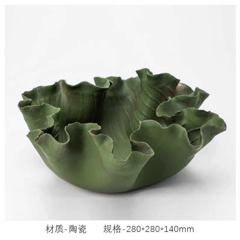 シンプルで現代的なビルの見本間の陶磁器の花瓶の装飾の果物の皿の置物の家の越境のデスクトップは花器を収納します。|undefined