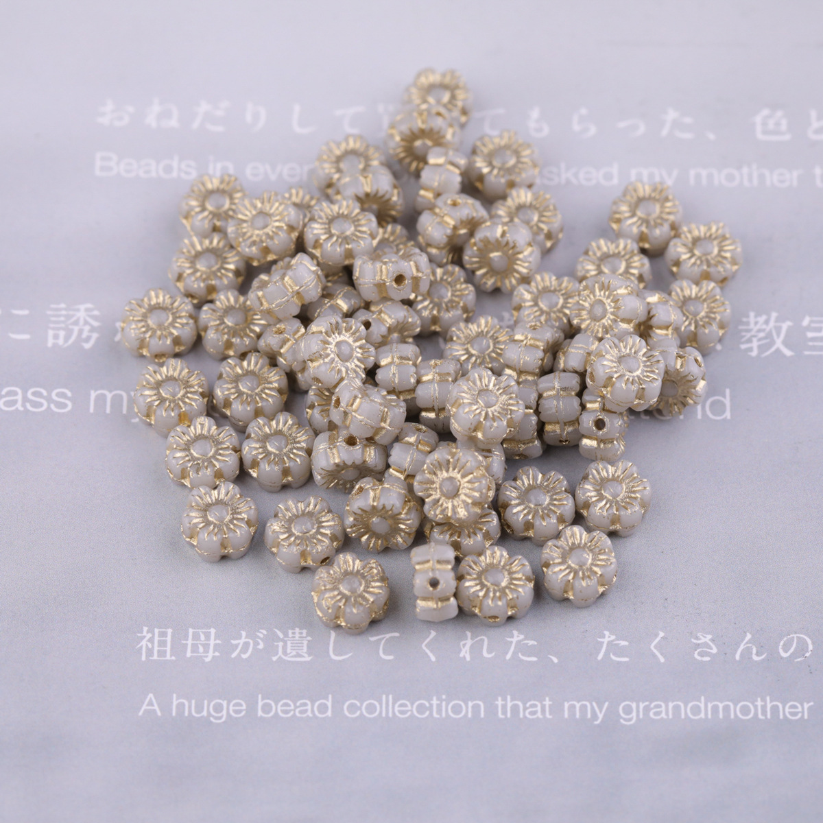 2025 nueva cuenta de vidrio checo preciosa flor hawaiana de vidrio 6mm aproximadamente 100 piezas accesorios de bricolaje