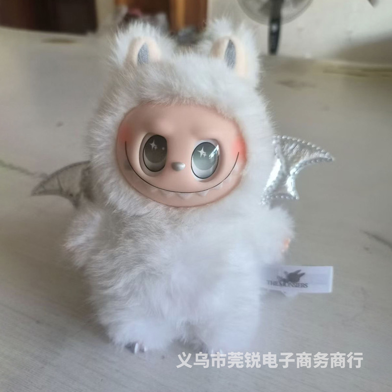现货拉布布小天使搪胶脸毛绒挂件祖国版盲盒小首领labubu毛绒公仔|undefined