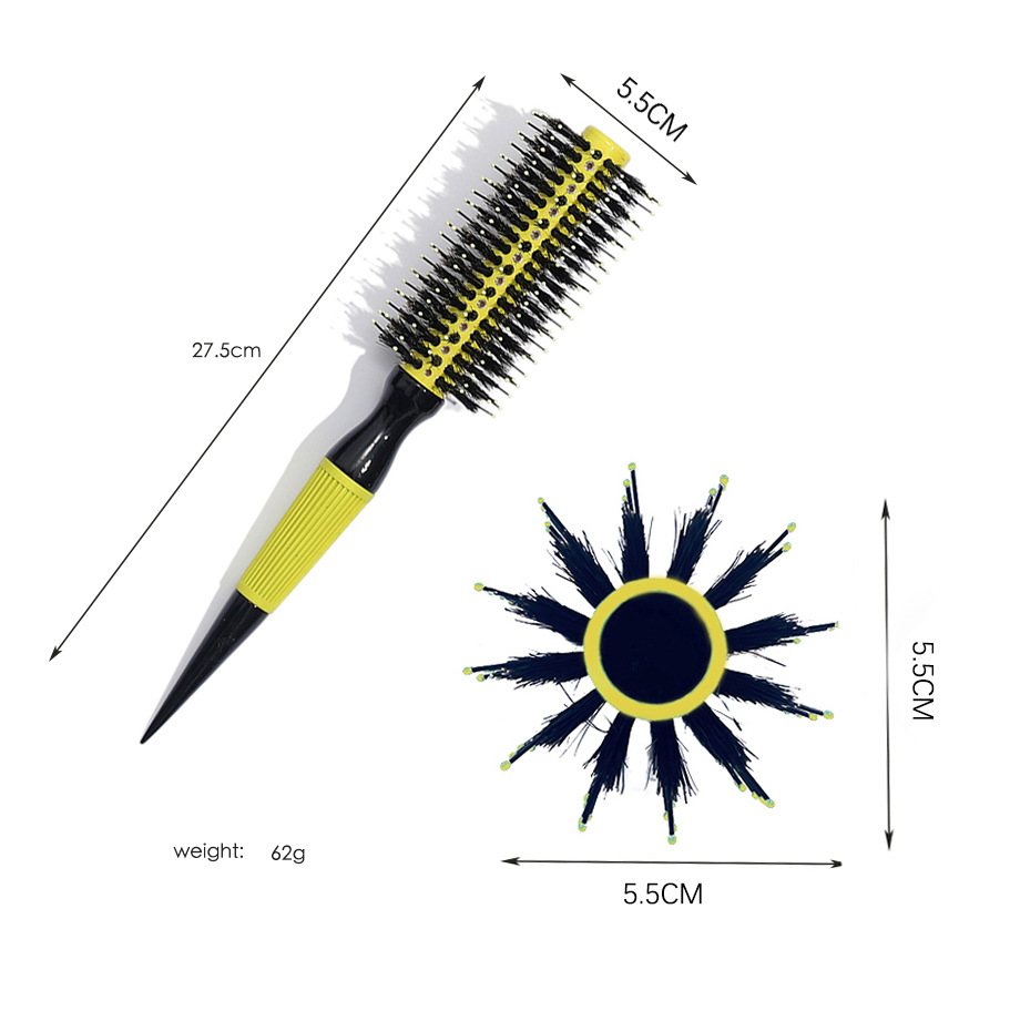 Tubo de aluminio de cerdas peine hogar curling peine venta al por mayor masaje peine del pelo peine de madera punta cola peine contraste color cojín de aire peine
