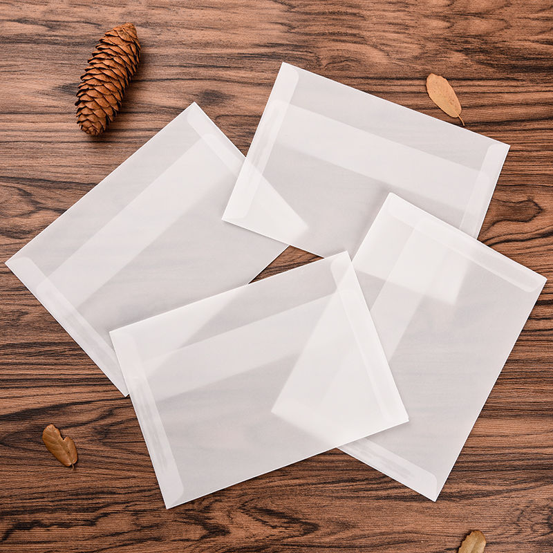 硫酸纸袋空白硫酸纸信封张日式简约色半透明明信片信纸小收纳