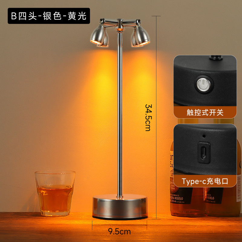 Lámpara de mesa de bar recargable al aire libre iluminación de ambiente de restaurante luz de noche luz de mercado nocturno faro de estand de atmósfera lámpara de mesa