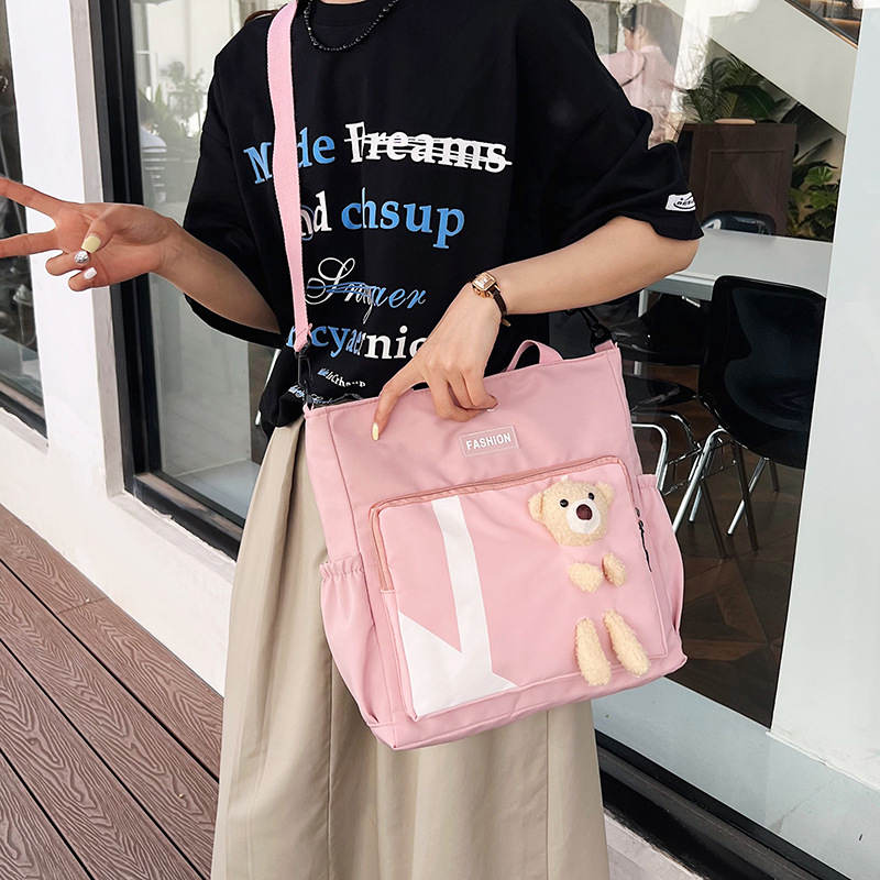 초등학생들은 이중 목적 티치 백 곰 유행 손을 들고 책 가방 어린이 크로스 바디 가방 대용량 어깨 가방