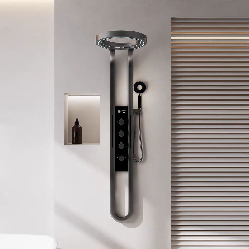 All-Copper Circular Waterfall Showerhead Set with Smart Digital Display, Back Spray Shower, Shower Screen, Complete Shower System All-Copper Circular Waterfall Showerhead Set with Smart Digital Display, Back Spray Shower, Shower Screen, Complete Shower System