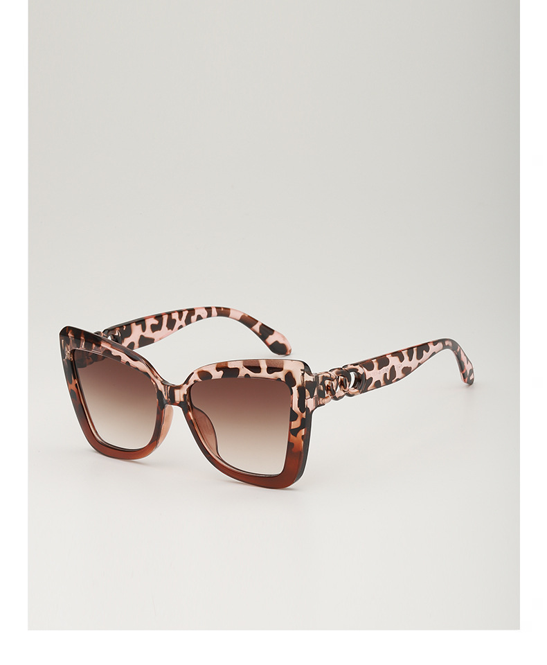 Grey, Black Color Elegant Basic Gradient Color Leopard Ac UV400 Protection Cat Eye Full Frame Women's Sunglasses