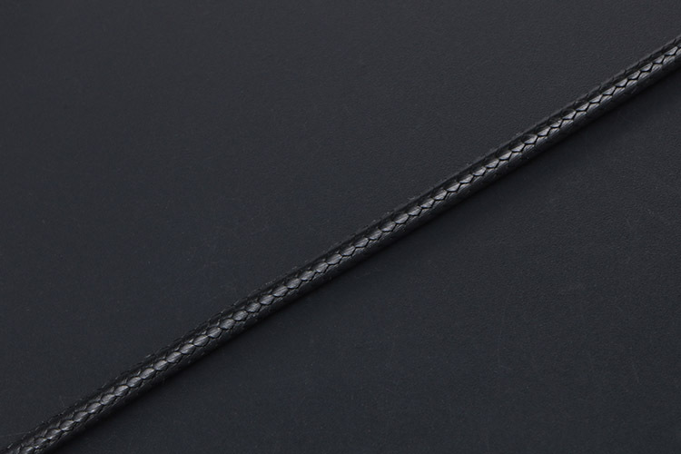 simple titanium steel buckle black braided linen wax rope necklace
