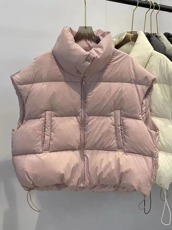 2025秋季新款韩版羽绒棉服立领加厚拉链马夹马甲外套保暖上衣女|undefined