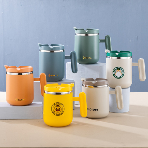 304 stainless steel mug double layer ins style coffee milk cup creative Japanese water cup thermos cup gift