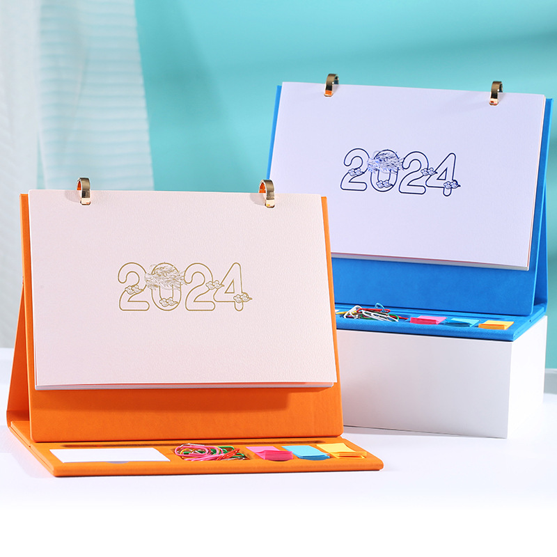 Desk calendar production high-end leather desk calendar business…