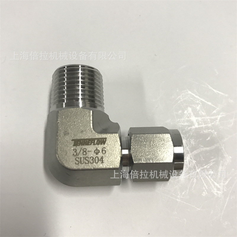TENHEFLOW  卡套直角弯头PT1/4*4mm外螺纹接头 不锈钢304锻压管件
