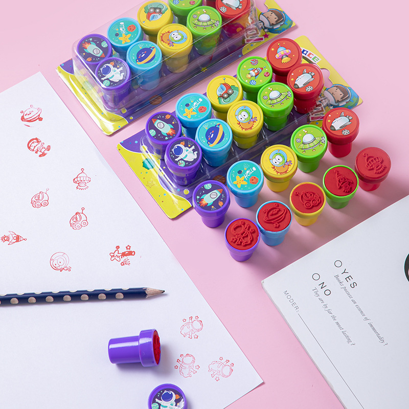 兒童印章玩具太空可愛卡通幼兒園教師鼓勵外星人印章廠家批發