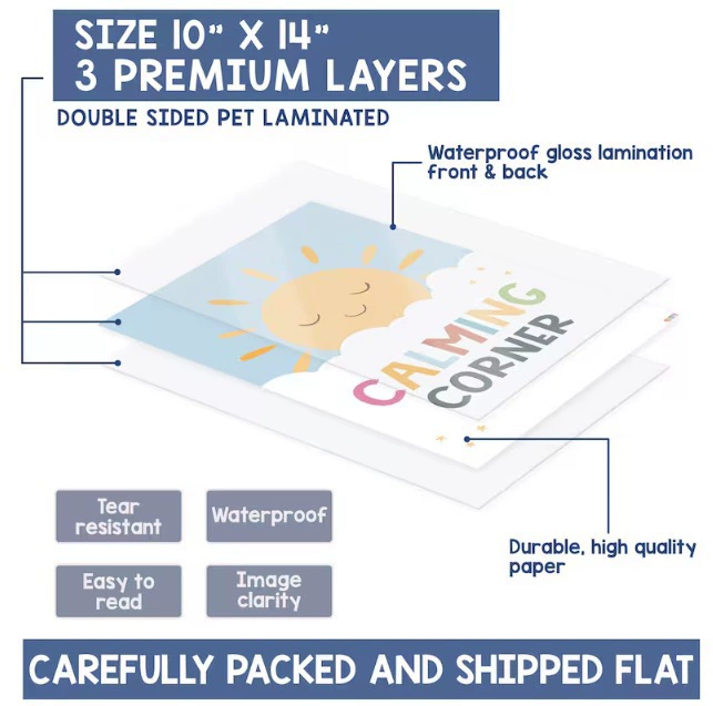 Cross-border new product calm corner poster 12 calm wall art suitable for classroom decoration