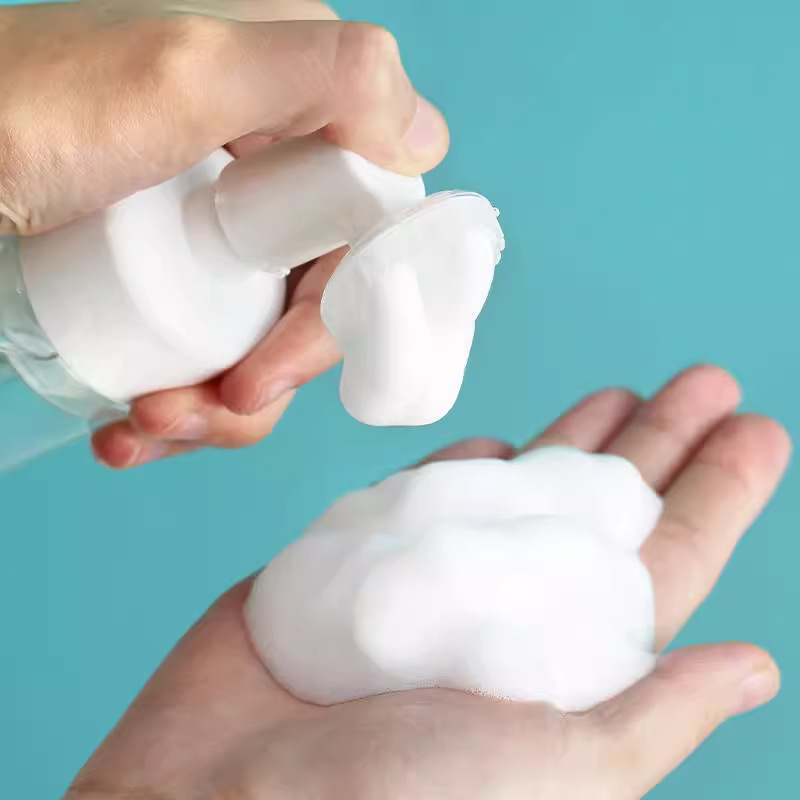 Limpieza facial botella separada espumante tipo prensado espumante limpiador facial lavar el cabello espuma botella de taza espumante