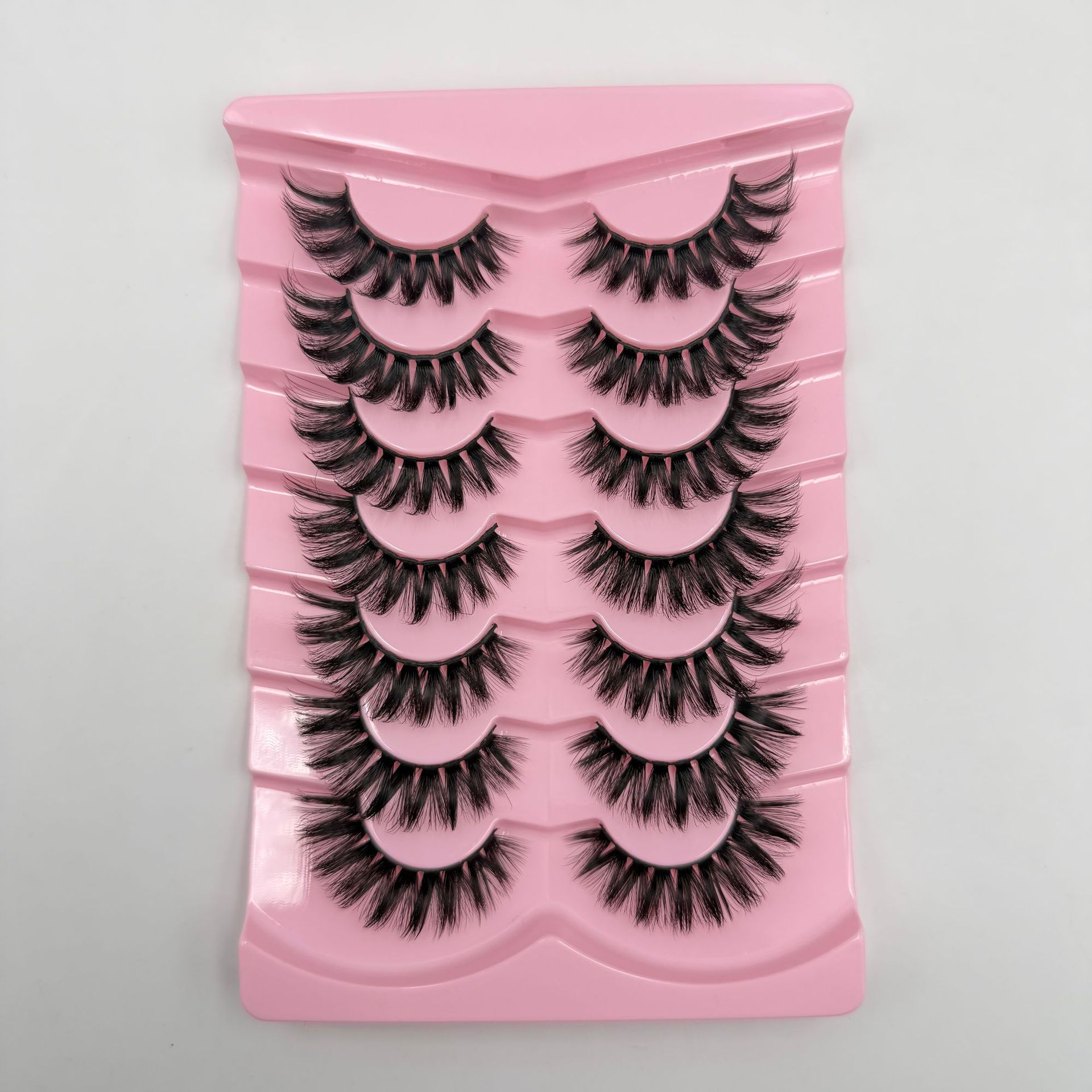 Explosiones transfronterizas de 7 pares de ojos de zorro, pestañas falsas, pestañas gruesas, pestañas de gato, pestañas falsas, pestañas alargadas, pestañas falsas