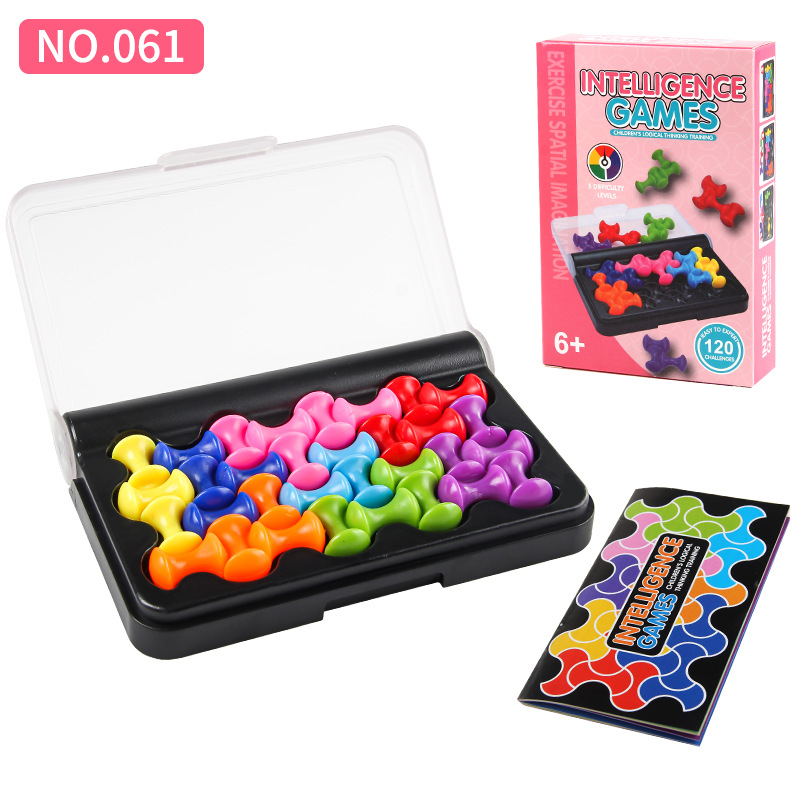 Exportación transfronteriza cerebro entrenamiento de pensamiento lógico juegos de mesa rompecabezas inteligente juegos de bolsillo juguetes de perlas de color
