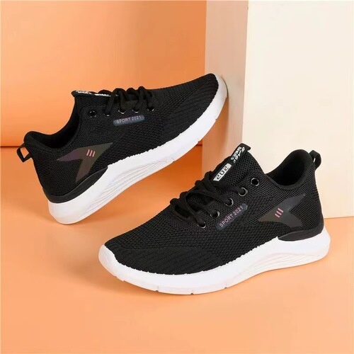  Spring and Summer New White Sneakers Women's Lightweight Soft Sole Running Shoes Student Lace-Up Casual Shoes