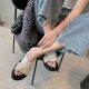 [sheii su yinyin] classic ~ imported fetal sheepskin cross-strap open-toe casual thick-soled Roman sandals for women in summer