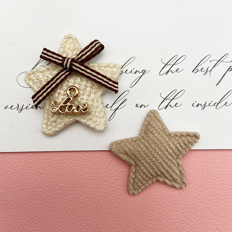 Autumn and winter new brown embossed five-pointed star clothing accessories accessories accessories cloth material accessories wholesale Autumn and winter new brown embossed five-pointed star clothing accessories accessories accessories cloth material accessories wholesale