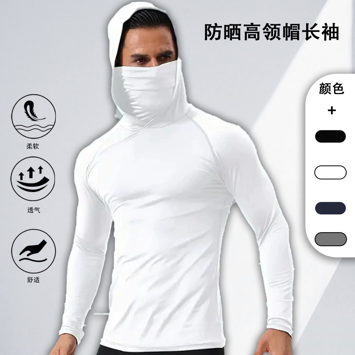 Ropa de acondicionamiento de verano punto transfronterizo ropa de pesca rápida secada ropa de protección solar máscara de protección solar al aire libre ropa de pesca