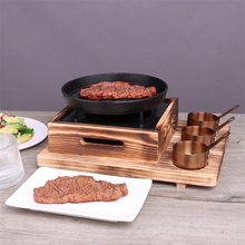 日式铸铁烤肉盘日韩料理保温炉和牛烤肉盘牛排烤盘酒精加热烧烤炉