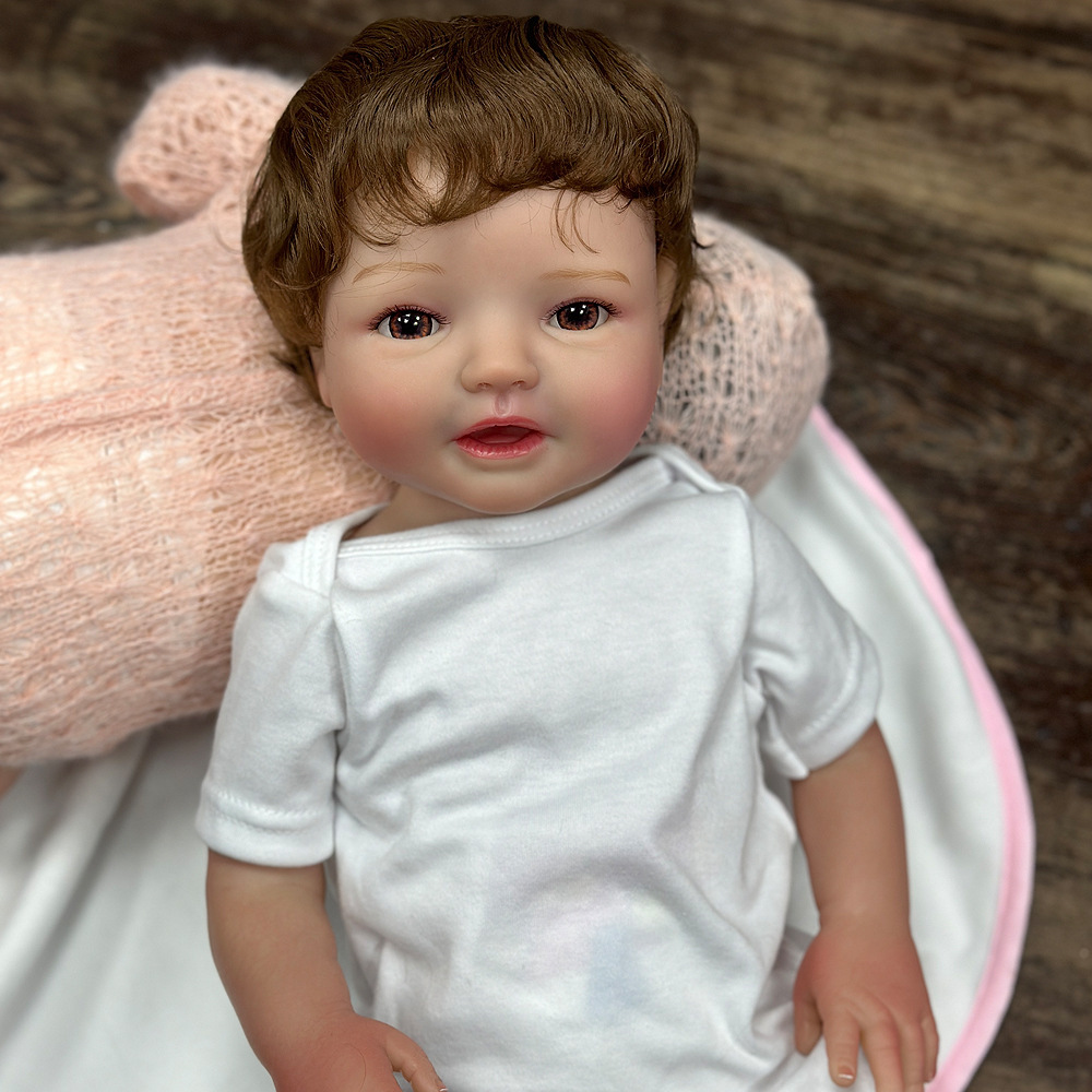 Exquisita pulgada pintada pura hecha a mano bebé simulación de muñeca transfronteriza 18 juguetes muñeca pesada muñeca de venta