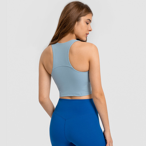 A new model of drop-shipping sports vest with chest pad for women, shock-proof and beautiful back elastic slimming sports sleeveless yoga wear