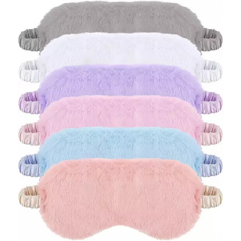 现货可爱毛绒兔毛眼罩睡眠专用透气遮光眼罩冰袋热敷冷敷工厂