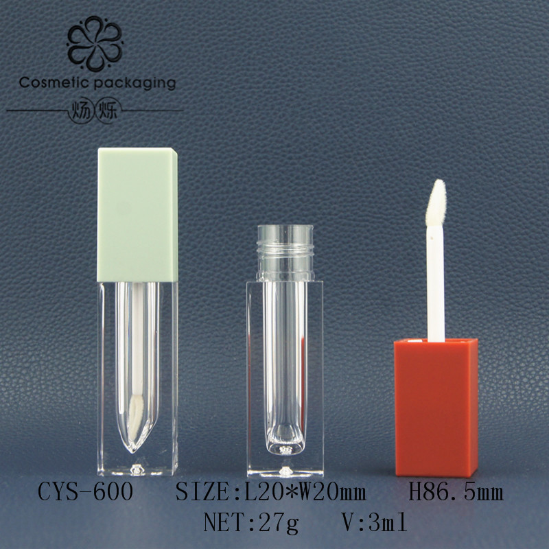 Fábrica en stock al por mayor multi-Cubierta esmerilada color botella transparente tubo de esmalte labial tubo de lápiz labial tubo vacío tubo cosmético logotipo impreso