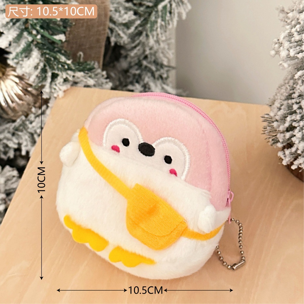 Cute muñeca pingüino bolso de cambio colgante chica corazón muñeca paquete de datos de cable bolsas de almacenamiento de lápiz labial bolsas de auriculares al por mayor