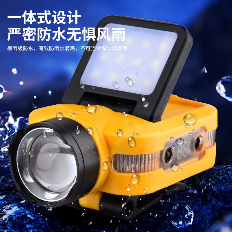 Luz transfronteriza de luz fuerte inducción ajustable de cinco velocidades lámpara de clip de sombrero desmontable luz de alta potencia luz de luz remota al aire libre