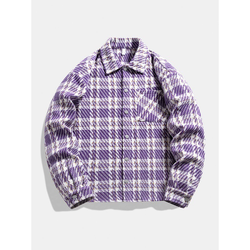 2023 осень новый стиль пальто мужской повседневный прилив с отворотом клетчатая куртка мужское пальто 23111