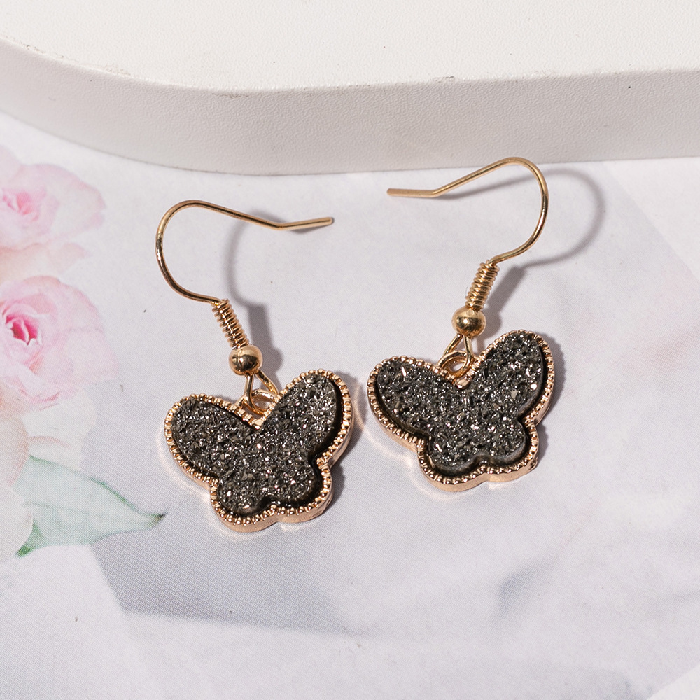 1 Pair Fashion Butterfly Metal Inlay Artificial Gemstones Women's Drop Earrings display picture 2