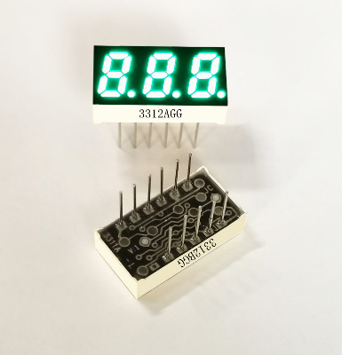 0.31英寸3位翠绿纯绿数码管3312AGG 3312BGG 3311APG3311BPG