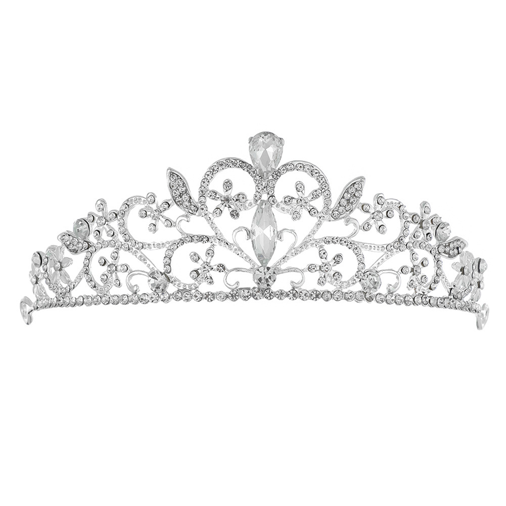 Korean Style Bridal Jewelry Tiara Alloy Rhinestone Crown Headband Princess Birthday Cake Decoration Love Crystal Crown