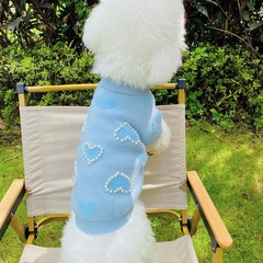 犬のセーター秋の冬のペットのニットの服の子猫は熊のかわいい真珠の愛の工場の現物の卸売りより