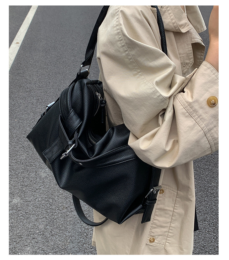 Mala tote vintage estilo coreano para mulher efeito motard_voghion.com