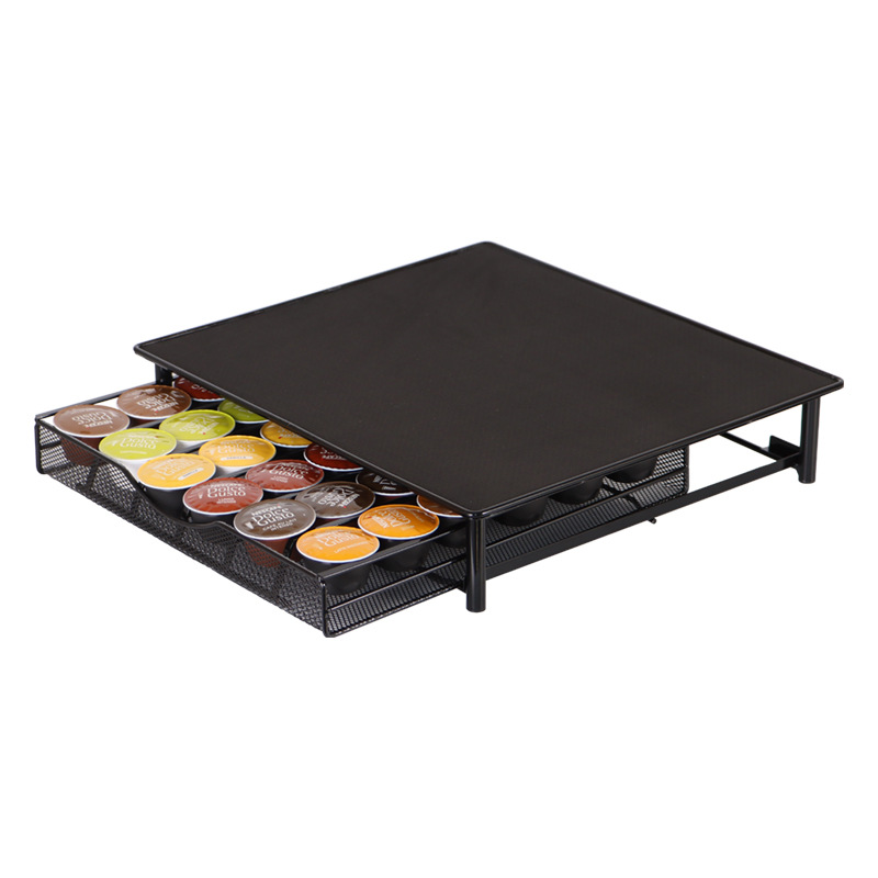 Organizador metálico de cápsulas de café Dolce Gusto, diseño de cajón creativo, soporte elegante para cocina o cafetería