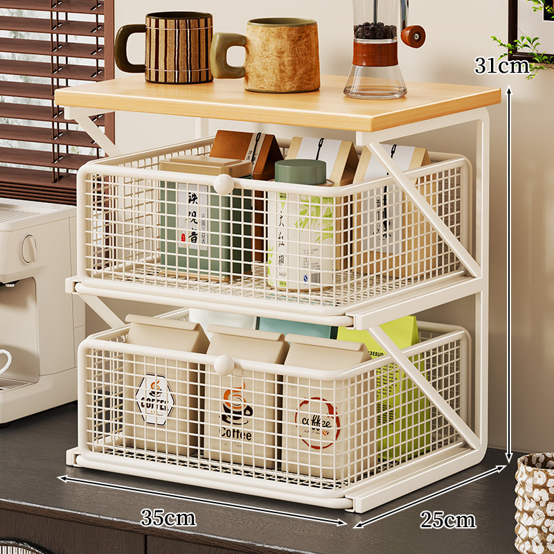 Organizador de Tazas y Bolsas de Té Extraíble para Mesa