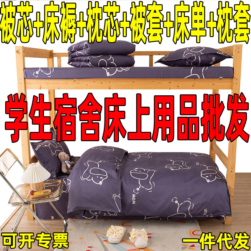 Ropa de cama traje completo conjunto de seis piezas con edredón núcleo de almohada edredón conjunto de cuatro piezas dormitorio ropa de cama individual conjunto completo combinación