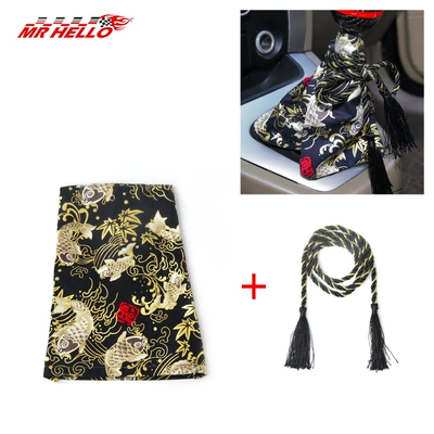 Tax-Included Car Personalized Gear Shift Cover, Decorative Cloth Cover, Jmd Japanese Style Automatic/Manual Gear Lever Dust Cover (Other Car Modifications) - koi-black