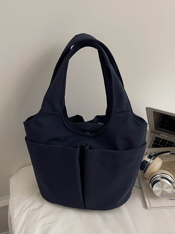 Niche Nylon Fabric Shoulder Bag, Large Capacity Handbag for Women, Korean Style Multi-Pocket Mommy Tote Bag