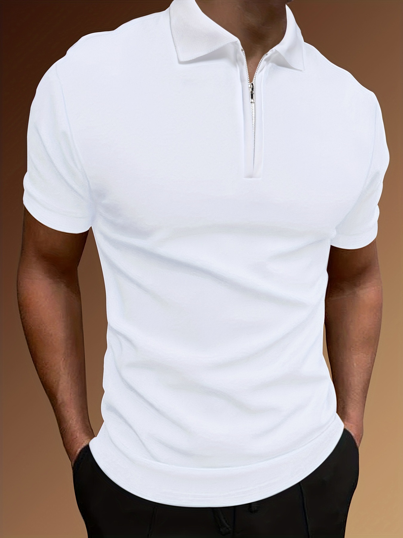 summer solid color casual polo