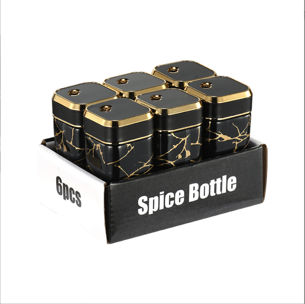 Botellas de condimento de vidrio de cocina selladas, latas de condimento a prueba de humedad, cajas de almacenamiento de saleros, cajas de condimentos, latas domésticas, juegos de saleros