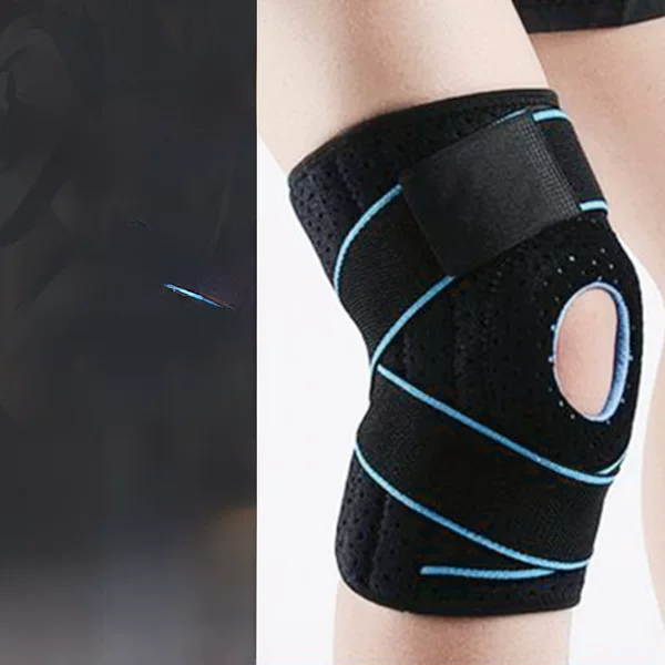 Supply of Strappy Sports Knee Pads Knitted Silicone Four-Spring Breathable Pressurized Outdoor Mountaineering Fitness Sports Knee Pads