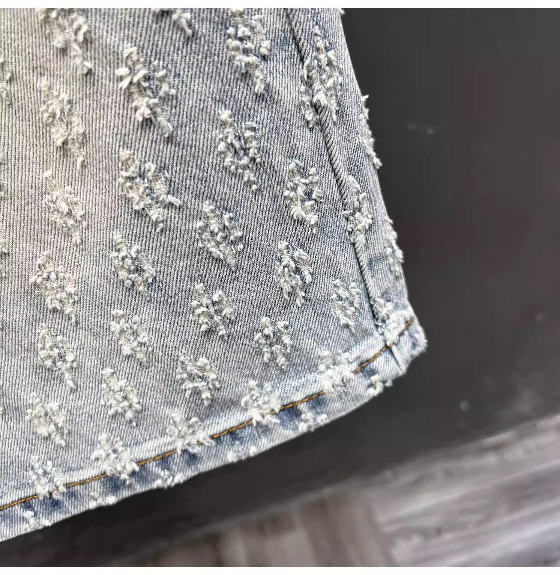 Men's Clothing Men's Retro Jacquard Denim Shorts Summer Design High Street Style Washed Five Point Athletic Pants_mkmklike.com