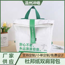 杜邦纸袋定制印logo来图定做双肩背包创意礼品防水撕不烂杜邦纸包