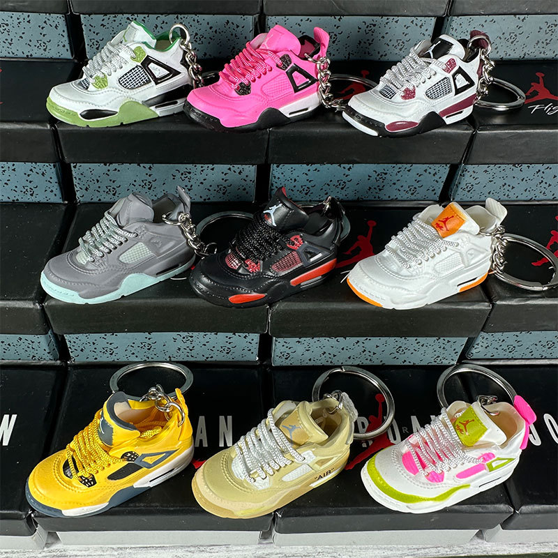 Joe 4 Mini Sneakers Model Creative Cute Basketball Shoes Keychain Car Bag Key Chain Jewelry Key Ring